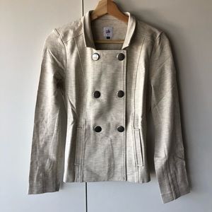 CABi Beige Military Double Breast Button Jacket